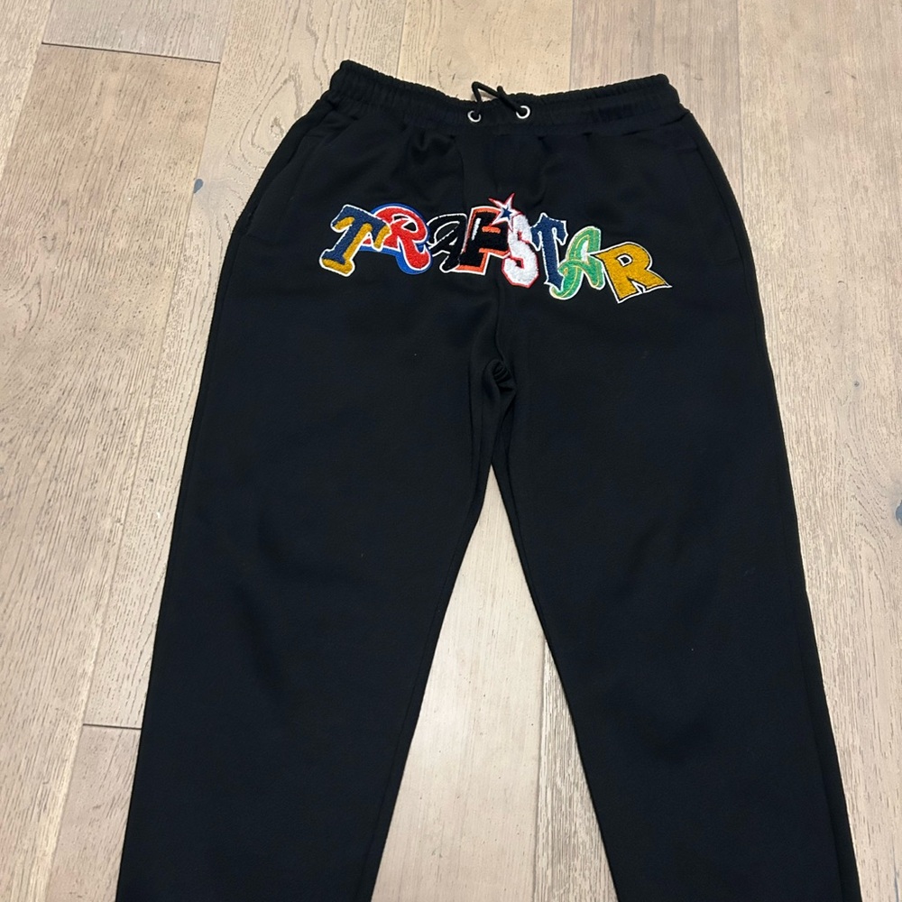 Kids Black Joggers with Colorful Lettering